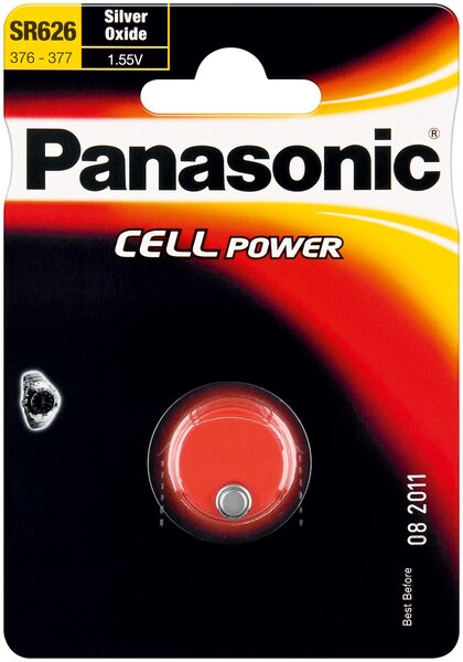Pile Bouton Oxyde D'Argent 377 SR66 (SR626 EL) 1.55 V PANASONIC