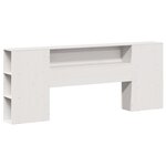 vidaXL Lit bibliothèque sans matelas blanc 200x200 cm bois pin massif