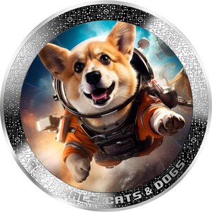 Monnaie ASTRONAUT DOG AI-NIMALS 1 Oz Argent 1000 Francs Cameroon 2025