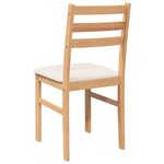 vidaXL Chaises à manger coussins 2 Pièces bois massif caoutchouc