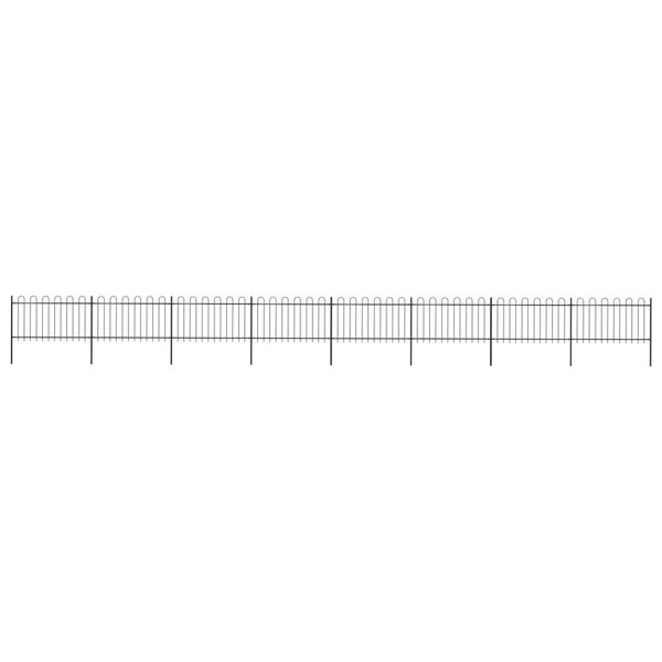 vidaXL Clôture de jardin avec dessus en cerceau Acier 13 6 x 1 m Noir