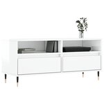 vidaXL Meuble TV blanc brillant 100x34 5x44 5 cm bois d'ingénierie