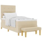 vidaXL Lit à ressorts avec matelas Crème 90 x 200 cm tissu