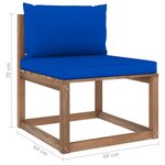 vidaXL Salon palette de jardin 6 Pièces et coussins Bois de pin imprégné