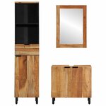 vidaXL Ensemble de mobilier de salle de bain avec tiroir 3 Pièces Marron