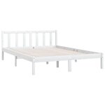 vidaXL Cadre de lit sans matelas blanc bois massif 140x190 cm