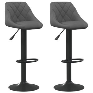 vidaXL Tabourets de bar lot de 2 gris foncé velours