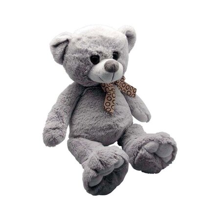 Peluche ours en acrylique gris 30 cm