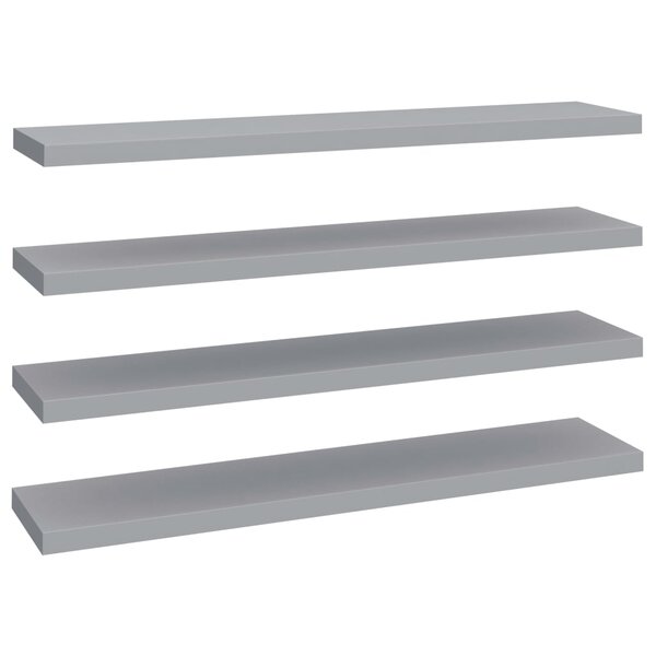 vidaXL Étagères murales flottantes 4 Pièces gris 120x23 5x3 8 cm MDF