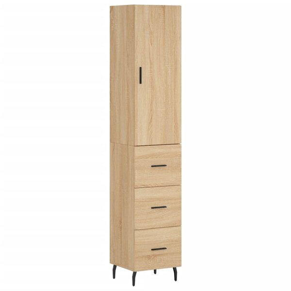 vidaXL Buffet haut Chêne sonoma 34 5x34x180 cm Bois d'ingénierie