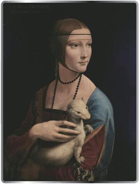 Pièce de monnaie en Cuivre g 62.2 (2 oz) Millésime Famous Paintings Medals LADY WITH ERMINE