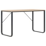 vidaXL Bureau d'ordinateur Noir et chêne 120x60x73 cm