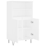 vidaXL Buffet haut Blanc 60x36x110 cm Bois d'ingénierie