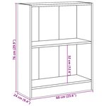 vidaXL Bibliothèque Chêne marron 60x24x76 cm Bois d'ingénierie