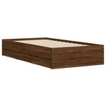 vidaXL Cadre de lit et tiroirs chêne marron 75x190cm bois d'ingénierie