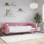 vidaXL Lit de repos rose 90x200 cm velours