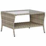 vidaXL Canapé de jardin 2places coussins et table gris clair polyrotin
