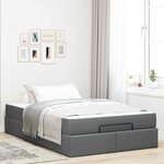 vidaXL Cadre de lit avec matelas Gris foncé 120 x 190 cm tissu