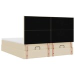 VidaXL Cadre de lit ottoman avec matelas crème 180x200 cm tissu