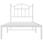 vidaXL Cadre de lit métal sans matelas avec tête de lit blanc 80x200cm