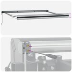 vidaXL Auvent rétractable anthracite et blanc 4 5x3 m tissu/aluminium