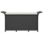 vidaXL Banc de jardin avec coussin noir 116x46x57 cm résine tressée
