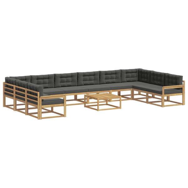 vidaXL Ensemble de canapés d'extérieur 11 pc Blanc et anthracite