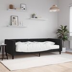 vidaXL Lit de jour avec matelas noir 90x200 cm velours