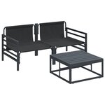 vidaXL Ensemble de canapé de jardin 3 Pièces Anthracite Acier