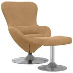 vidaXL Chaise Œuf avec Pouf Marron 63 x 73 x 90 cm Velours