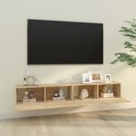 vidaXL Meubles TV muraux 2Pièces chêne sonoma 100x30x30cm bois ingénierie