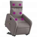 vidaXL Fauteuil inclinable de massage Taupe Tissu