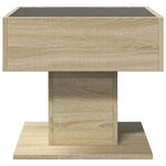 vidaXL Table basse avec LED chêne sonoma 50x50x45 cm bois d'ingénierie