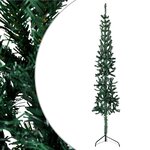 vidaXL Demi sapin de Noël artificiel mince avec support Vert 240 cm