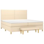 vidaXL Sommier à lattes de lit avec matelas Crème 200x200 cm Tissu