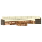 vidaXL Ensemble de canapés d'extérieur 7 pc Naturel et Crème Polyester