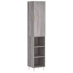 vidaXL Buffet haut Sonoma gris 34 5x34x180 cm Bois d'ingénierie