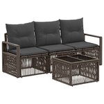 vidaXL Ensemble de canapé de jardin 4 pc Gris polyrotin