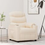 vidaXL Fauteuil inclinable Crème Tissu