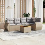 vidaXL Salon de jardin avec coussins 6 Pièces beige résine tressée