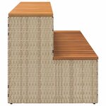 VidaXL Marche bain remous beige 100x50x50 5 cm polyrotin acacia massif