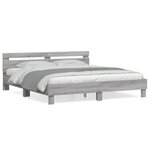 vidaXL Cadre de lit sans matelas sonoma gris 200x200 cm