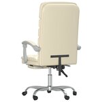 vidaXL Fauteuil de massage inclinable de bureau Crème Similicuir