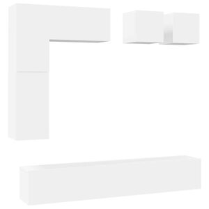 vidaXL Ensemble de meubles TV 8 Pièces Blanc Bois d'ingénierie