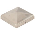 vidaXL Bouchons de poteau de clôture pyramidaux 6 Pièces Inox 101x101 mm