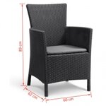 Keter Chaise à manger de jardin Iowa graphite 215526