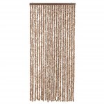 vidaXL Rideau anti-mouches beige et marron foncé 90x200 cm chenille