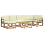 vidaXL Ensemble de canapés d'extérieur 8 Pièces Blanc et crème Polyester