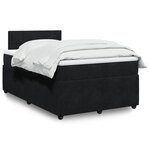 vidaXL Sommier à lattes de lit avec matelas Noir 120x200 cm Velours