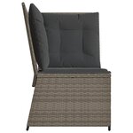 vidaXL Canapé d'angle de jardin avec coussins gris résine tressée
